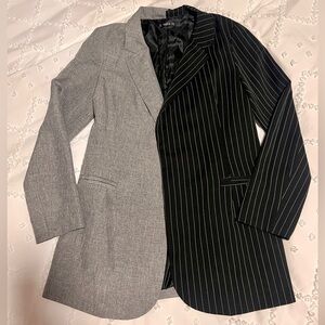 Women’s Two-Tone Blazer - Gray and Black Pinstripe